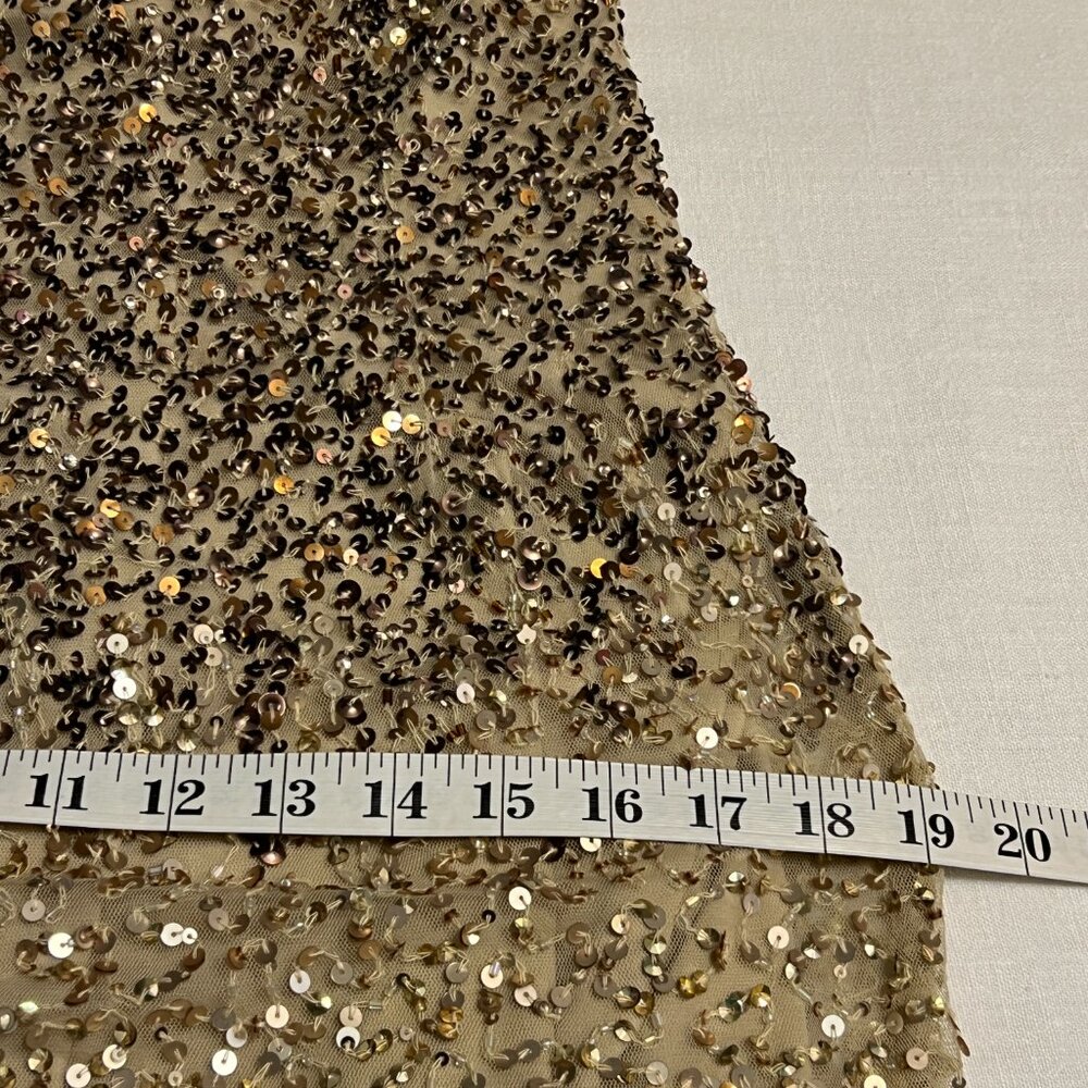 Adrianna Papell Gold Sequin Evening Dress Size 12 Cocktail Party Gown - Picture 10 of 12